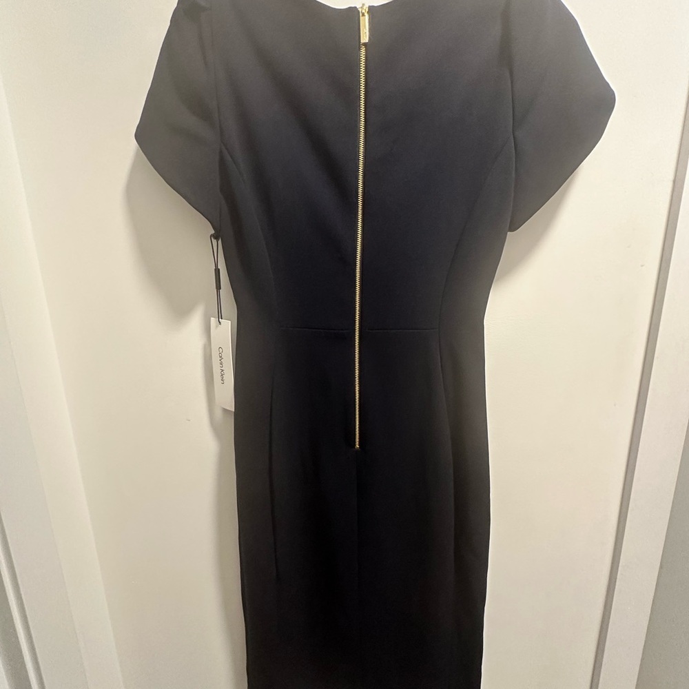 NWT Calvin Klein Pleated-Sleeve Sheath Dress - Picture 8 of 9